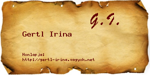 Gertl Irina névjegykártya